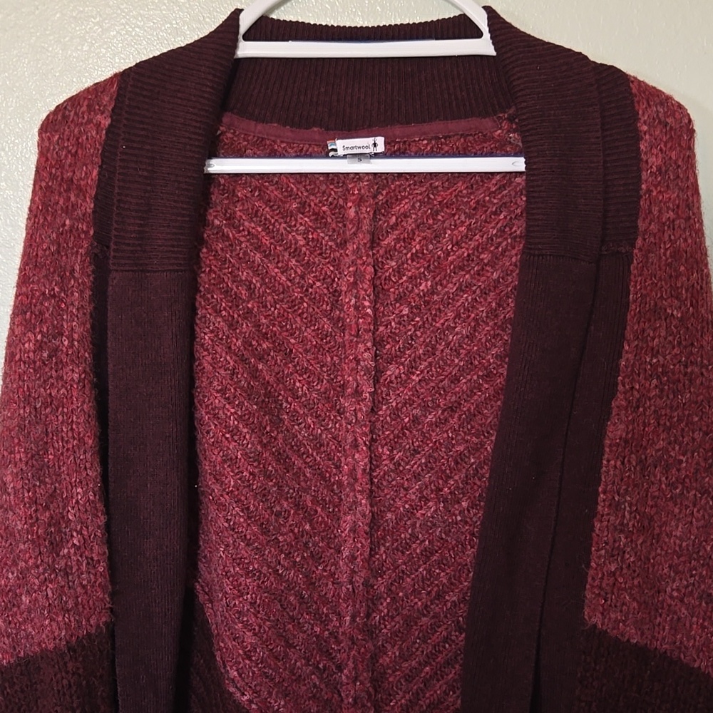 Smartwool | Maroon Moon Ridge Sweater Wrap Size Small - Picture 2 of 10